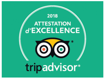TripAdvisor: Attestation d'Excellence 2018